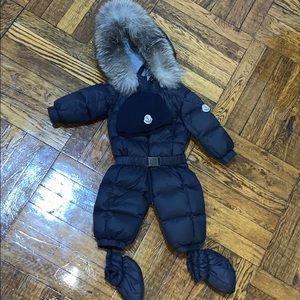 Moncler Infant Winter Snowsuit with matching hat